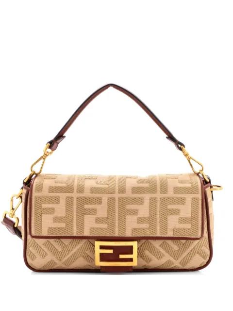 Baguette NM Bag Zucca Embroidered Canvas Medium shoulder bag by FENDI