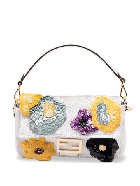 Baguette Sunny Side Flowers sequin-embellished shoulder bag by FENDI