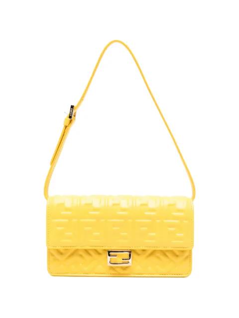 Baguette embossed leather tote bag by FENDI