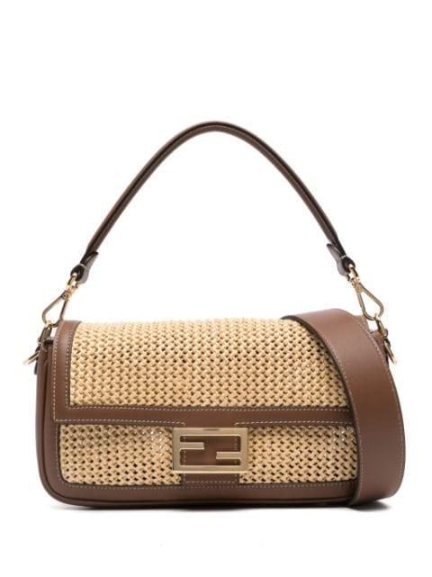 Baguette macramé-detail shoulder bag by FENDI