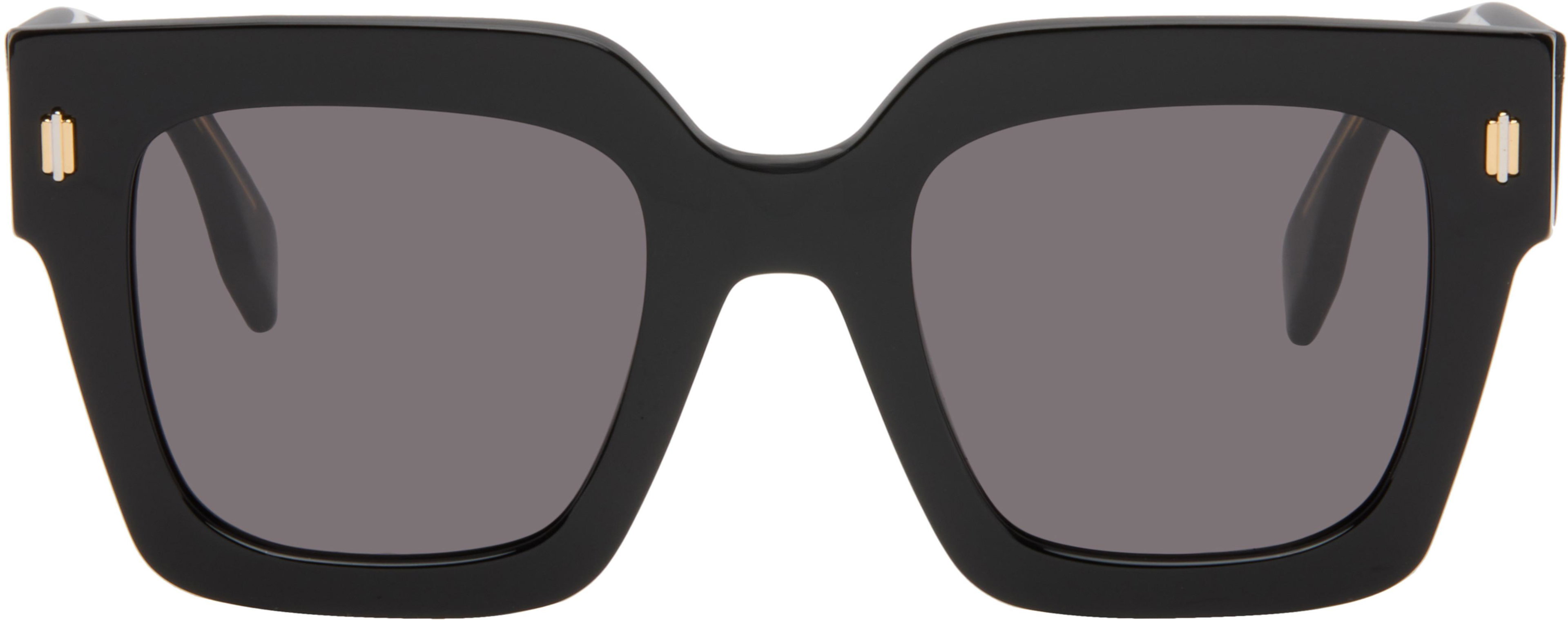 Black 'Fendi Square' Sunglasses by FENDI