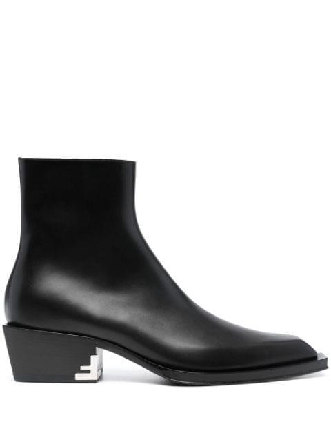 Cuban-heel leather ankle boots by FENDI