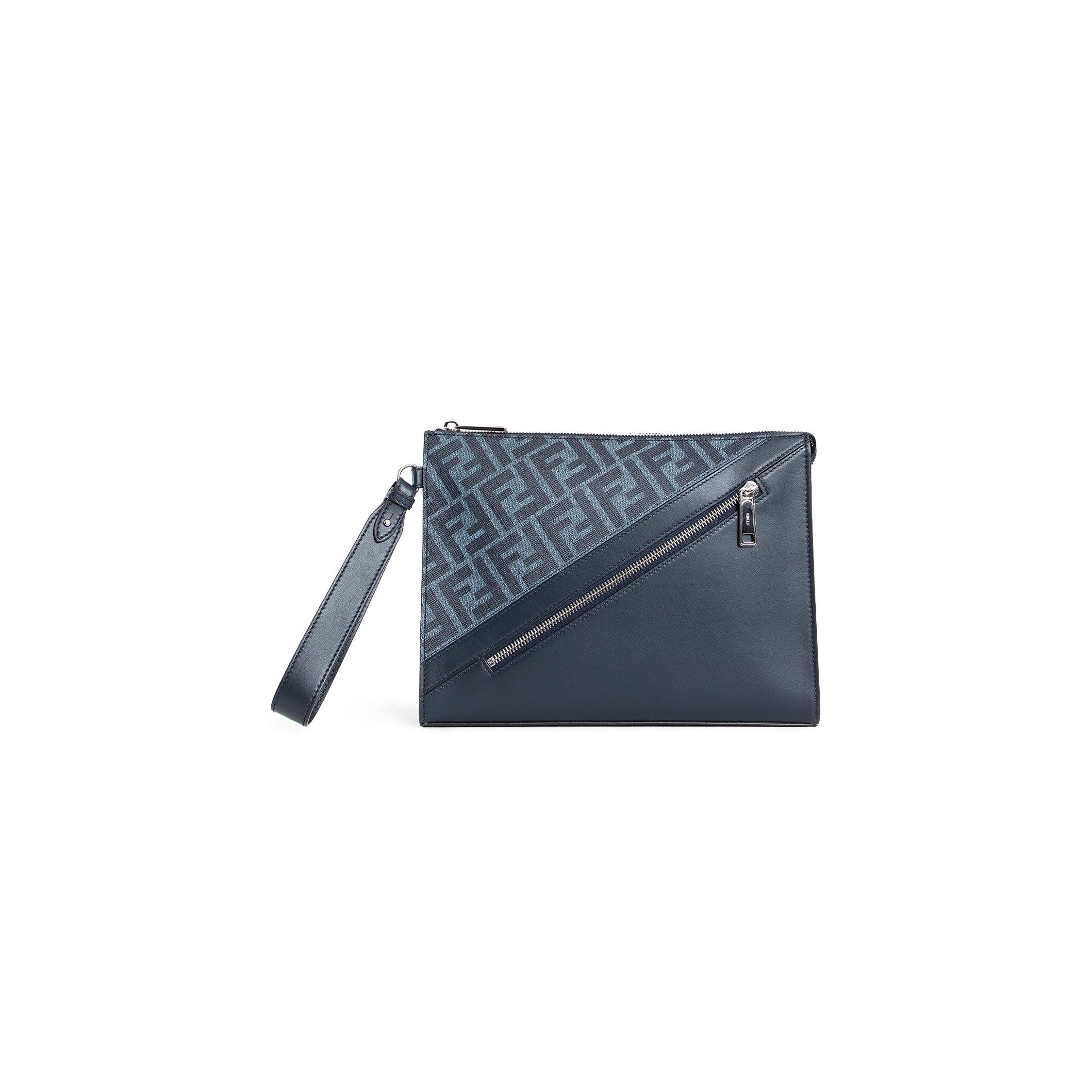 Diagonal FF Canvas Pouch by FENDI