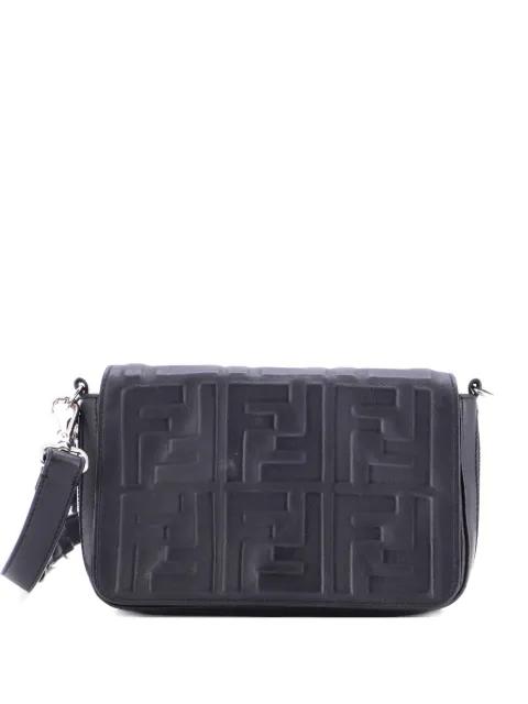 Expandable Flap Bag Zucca Embossed Leather crossbody bag by FENDI