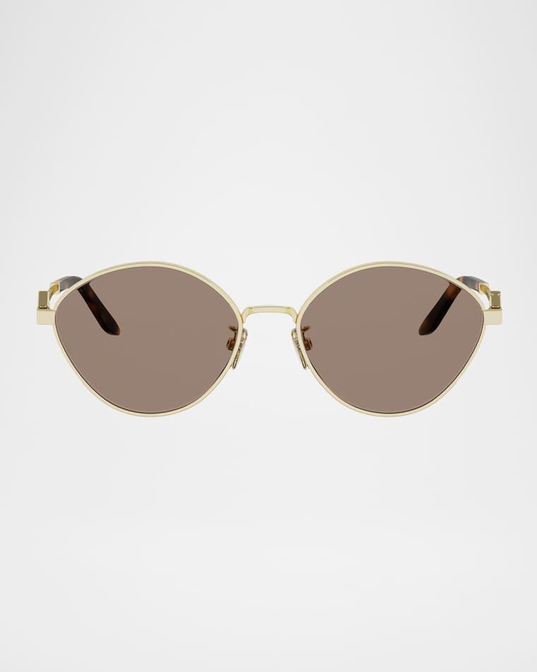 FF Diamonds 55mm Metal Oval Sunglasses by FENDI