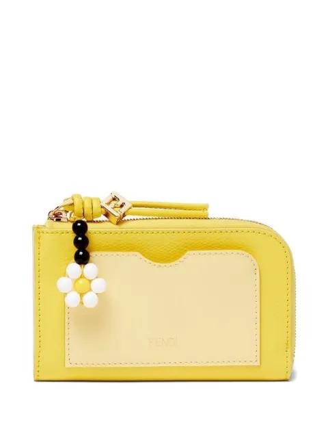 FF Diamonds flower-charm leather card case by FENDI
