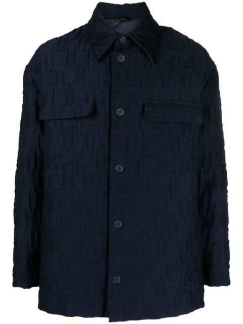 FF-embossed padded shirt jacket by FENDI