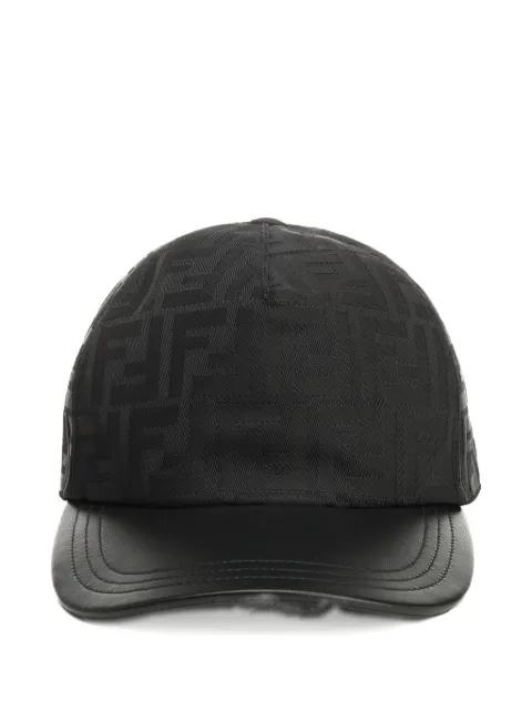 FF jacquard leather-trim baseball cap by FENDI