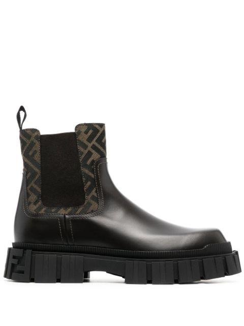 FF-logo panel ankle boots by FENDI
