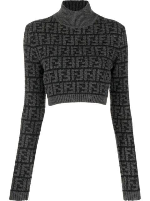 FF logo-pattern cashmere top by FENDI