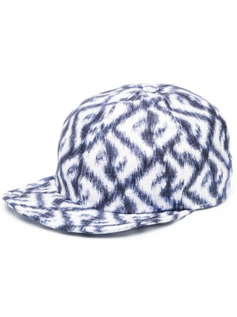 FF logo-print silk baseball cap by FENDI
