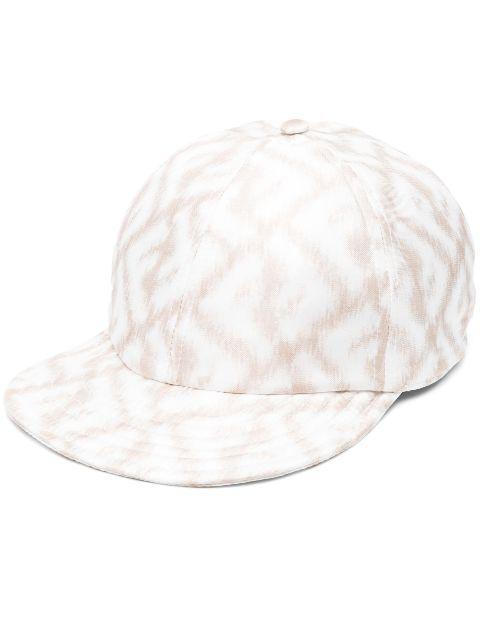 FF logo-print silk baseball cap by FENDI