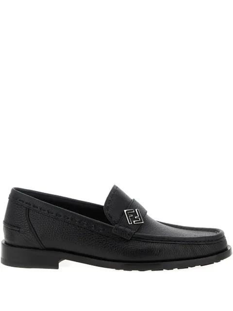 FF metal leather loafers by FENDI