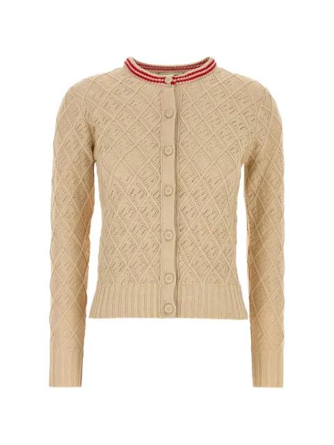 FF-monogram pointelle-knit cardigan by FENDI