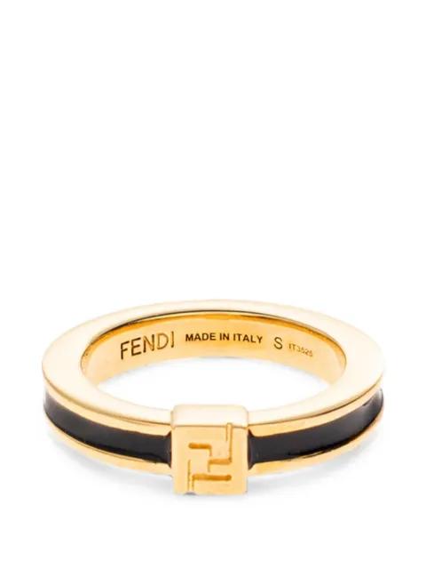 FF motif enamel-detail ring by FENDI