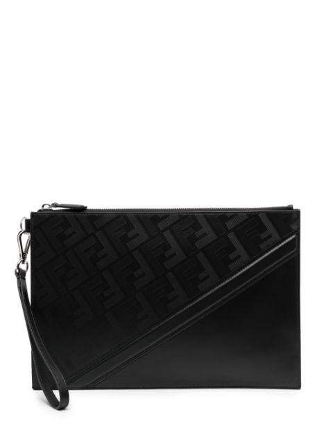 FF-pattern leather clutch bag by FENDI