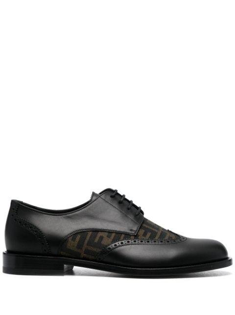 FF- pattern leather derby shoes by FENDI