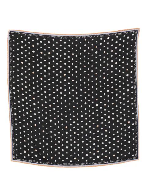 Falena Dots print silk scarf by FENDI