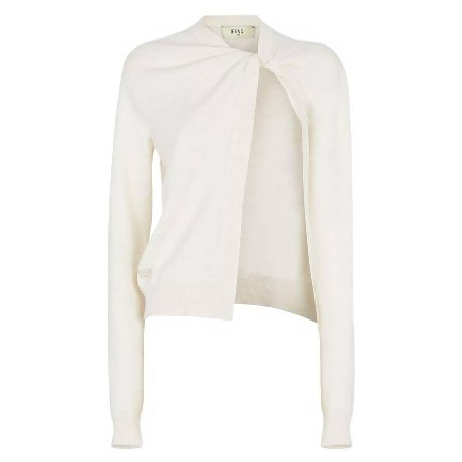 Fendi Asymmetrical Cut Wool Cardigan by FENDI