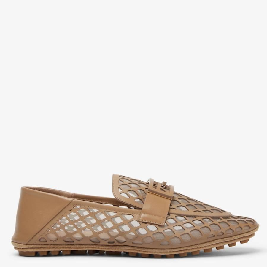Fendi FF Baguette Perforated Leather Driving Loafers by FENDI