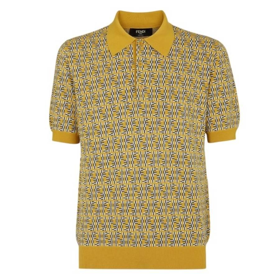 Fendi FF Labyrinth Intarsia Polo Shirt by FENDI