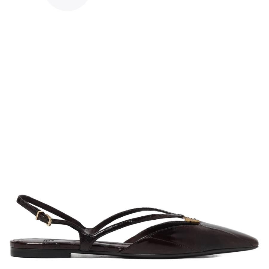 Fendi FFold Leather Slingback Flats by FENDI