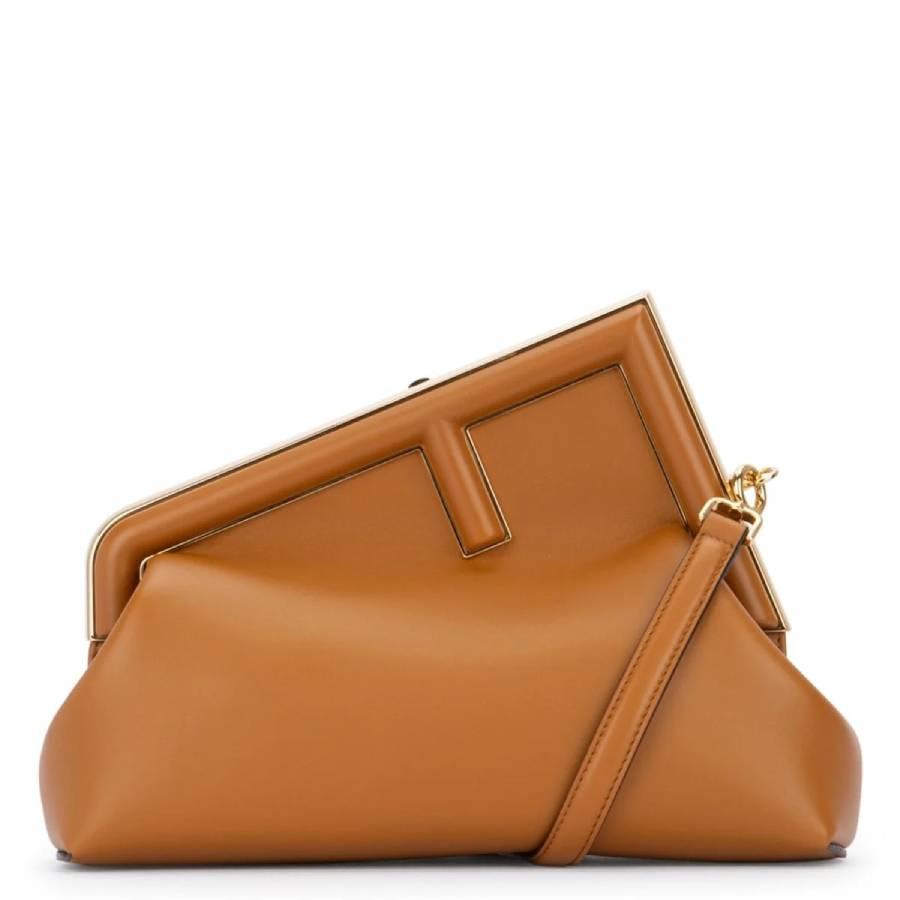 Fendi First Midi Nappa Leather Clutch by FENDI