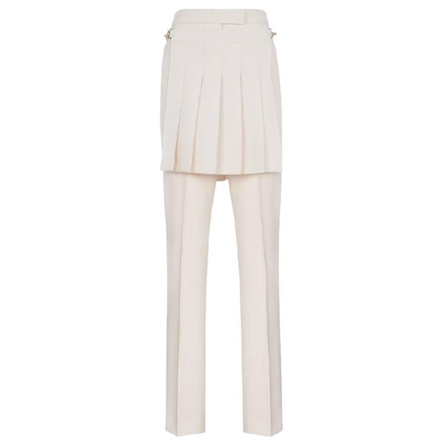 Fendi Grain De Poud Pleated Panel Wool Pants by FENDI