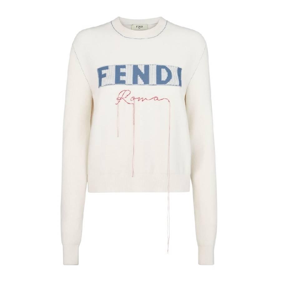 Fendi Logo-Print Cashmere Sweater by FENDI