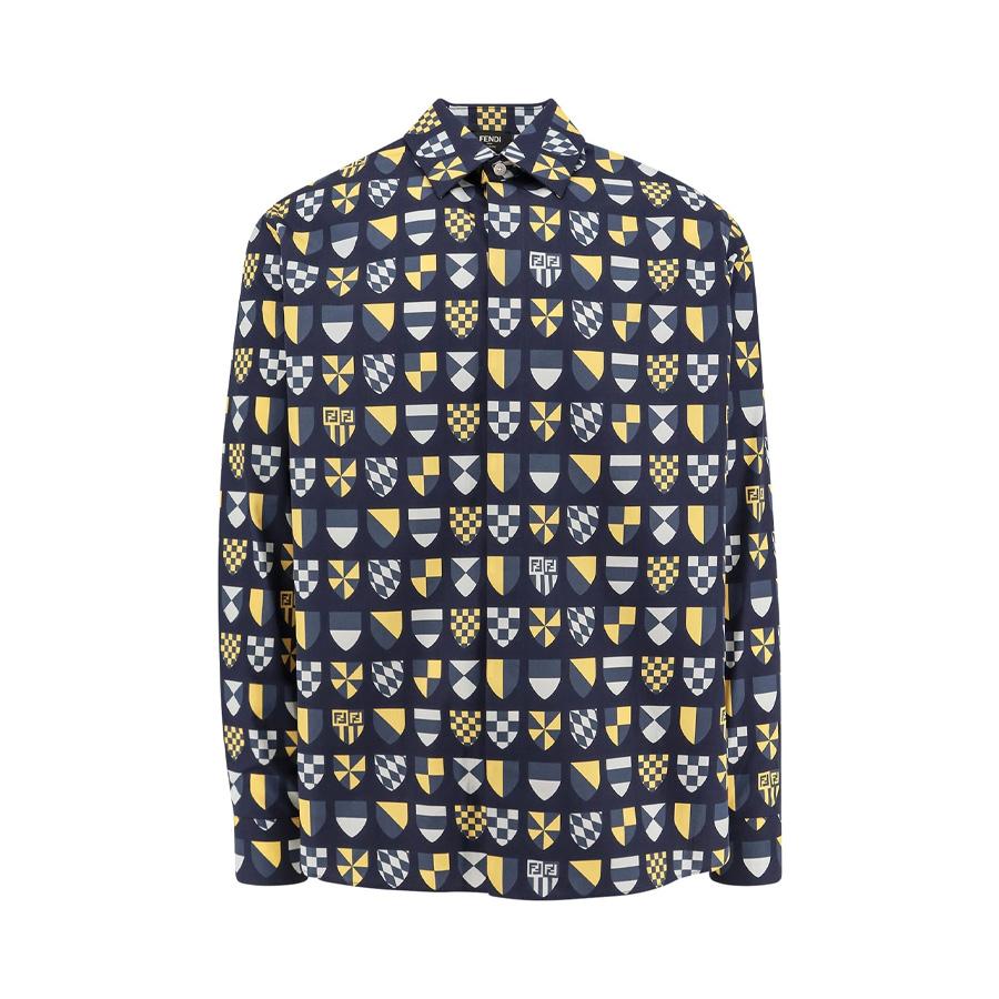 Fendi Mens Crest-Print Wovem Shirt by FENDI