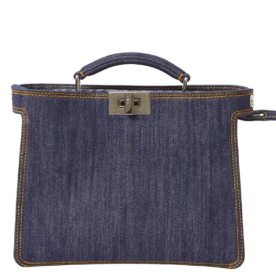 Fendi Peekaboo ISeeU Mini Bag Denim-Effect Fabric. by FENDI