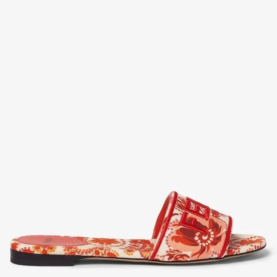 Fendi Sunshine Canvas Bandana Slides by FENDI