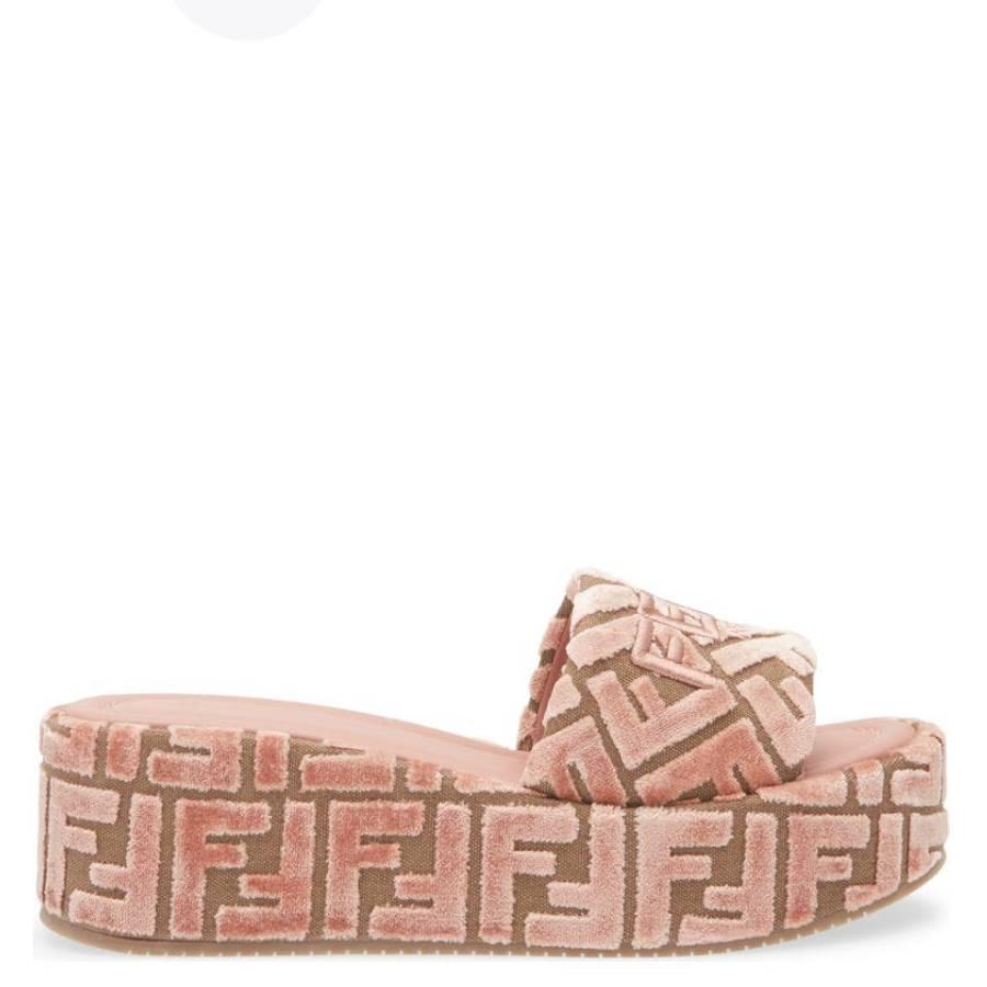 Fendi Sunshine Flatform Wide-Band Slides by FENDI