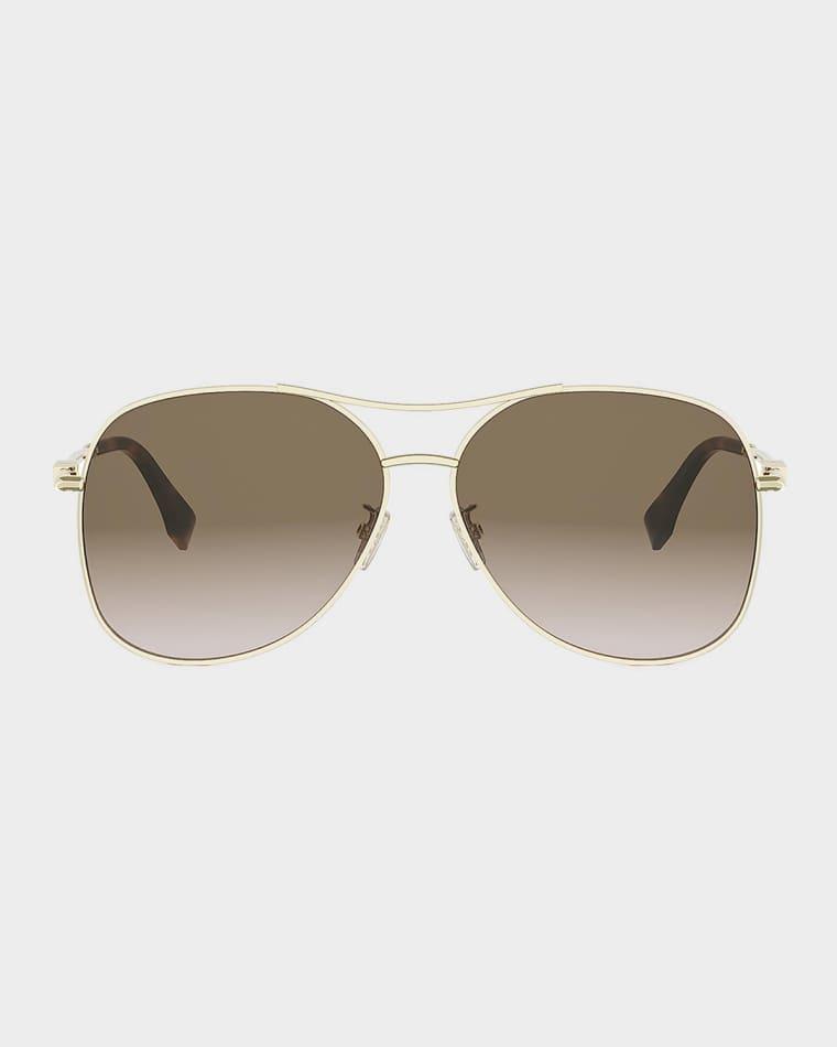 Fendigraphy 61mm Metal Aviator Sunglasses by FENDI