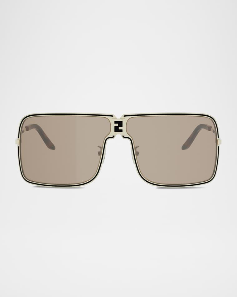 Fendiness Metal Semi-Shield Sunglasses by FENDI