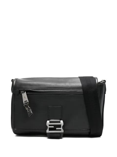 Flux buckle leather messenger bag by FENDI