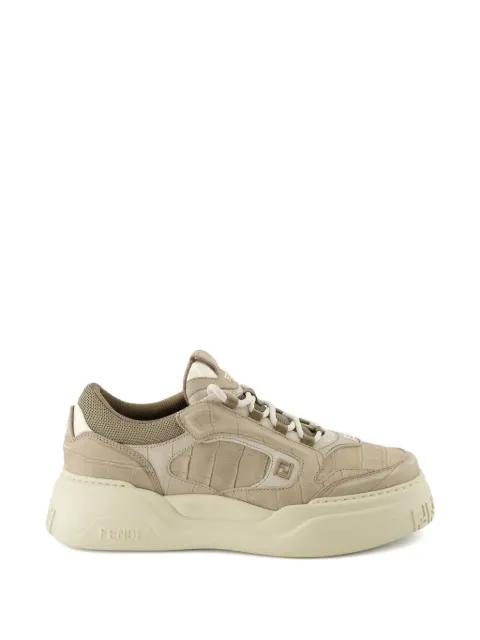 Force crocodile-effect logo sneakers by FENDI