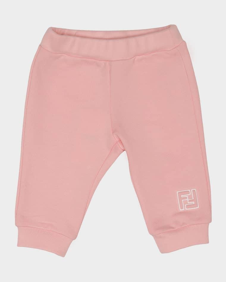 Kid's FF Stretch Cotton Sweatpants, Size 3M-36M by FENDI