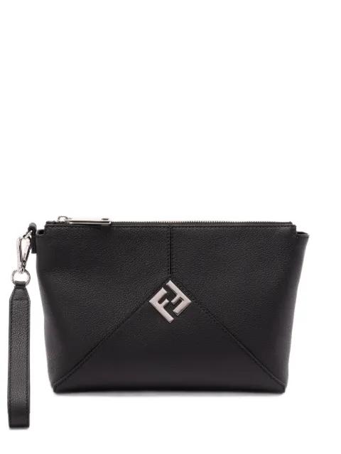 Lui logo-plaque leather clutch bag by FENDI