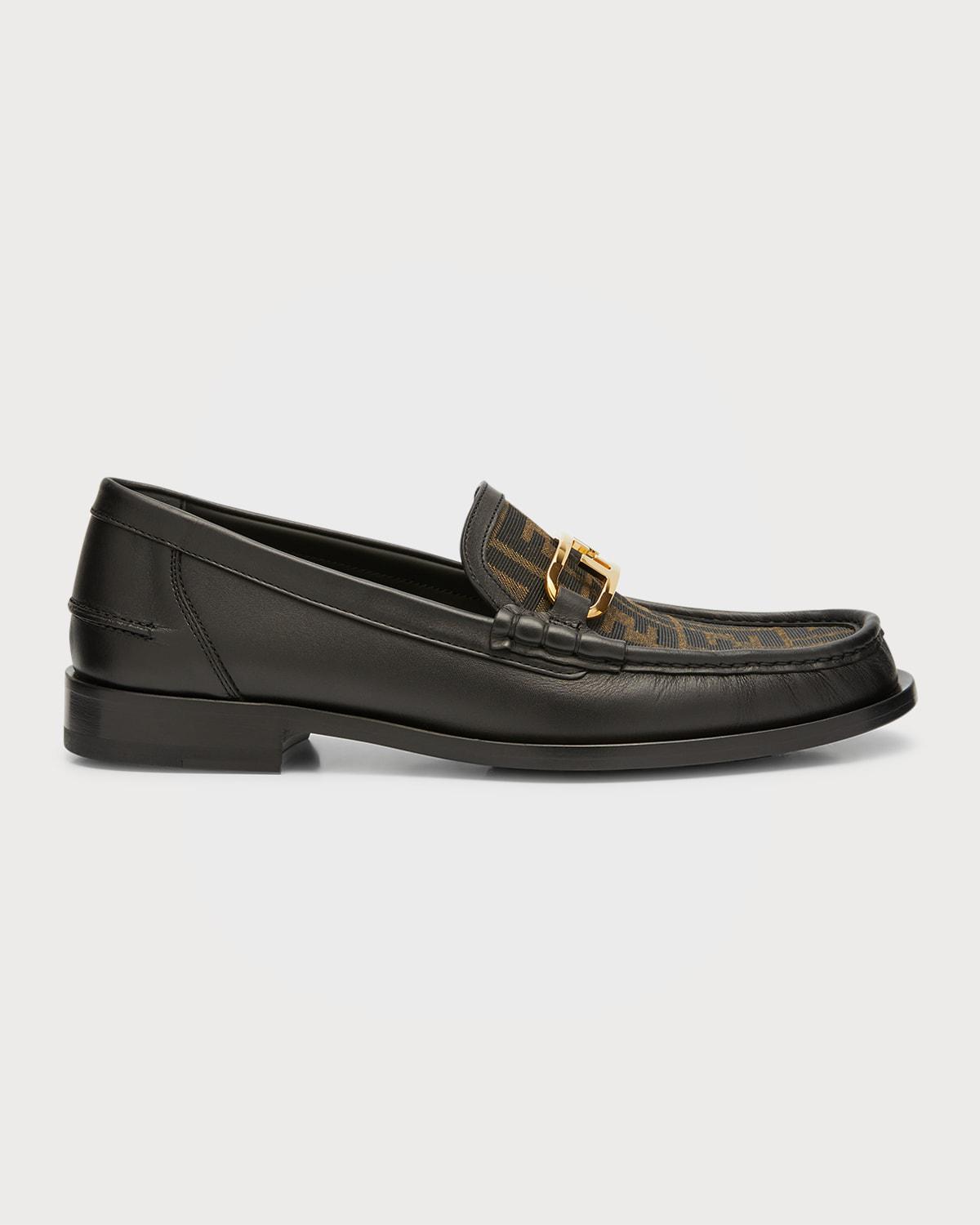 Men's FF O'Lock Leather Loafers by FENDI