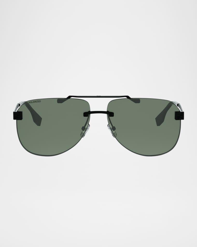 Men's Fendi Sky Polarized-Lens Metal Aviator Sunglasses by FENDI
