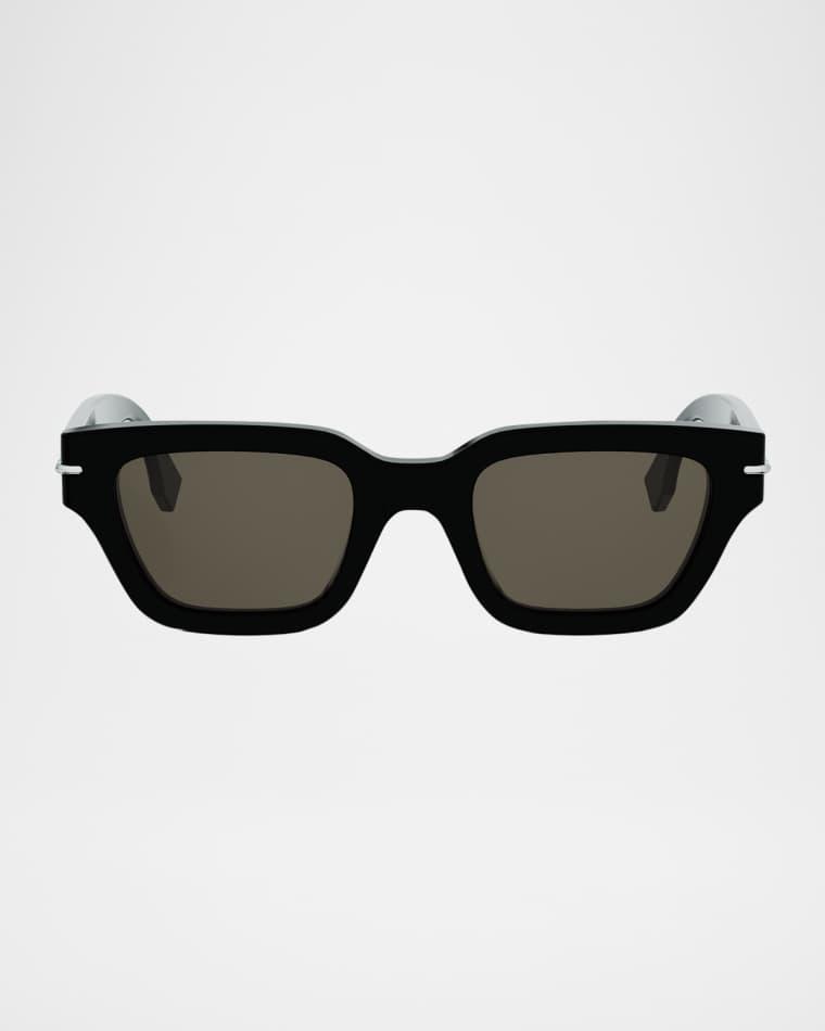 Men's Selleria Acetate Three-Stitch Rectangle Sunglasses by FENDI