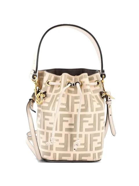 Mon Tresor Zucca Embossed Leather Mini bucket bag by FENDI
