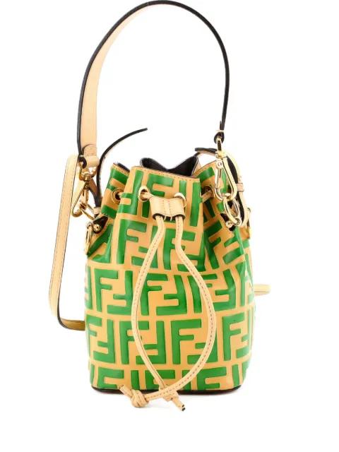 Mon Tresor Zucca Embossed Leather Mini bucket bag by FENDI