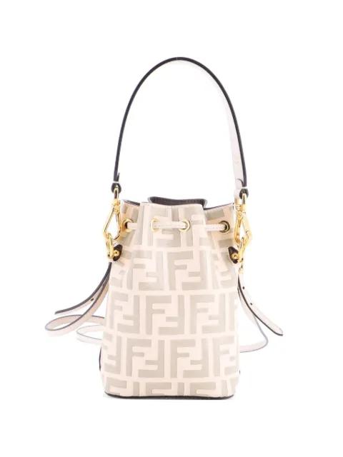 Mon Tresor Zucca Embossed Leather Mini bucket bag by FENDI