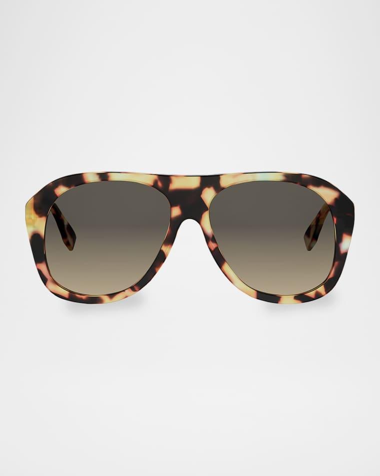 Oversized Baguette Acetate Aviator Sunglasses by FENDI