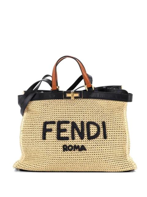 Peekaboo X- Raffia Medium tote bag by FENDI