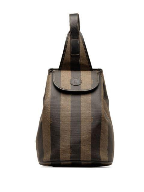 Pequin-stripe crossbody backpack by FENDI