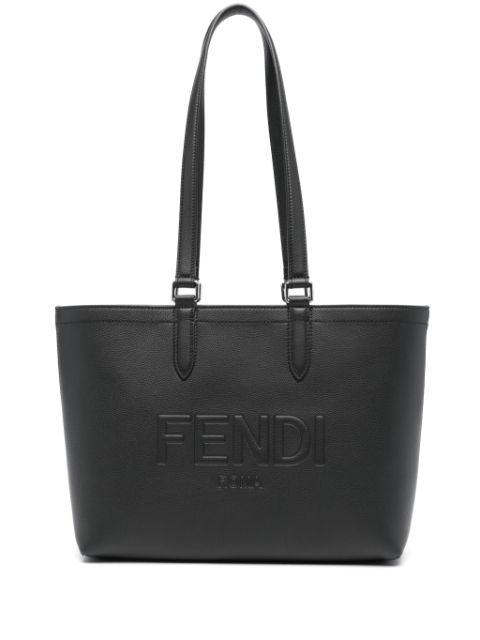 Roma logo-embossed leather tote bag by FENDI