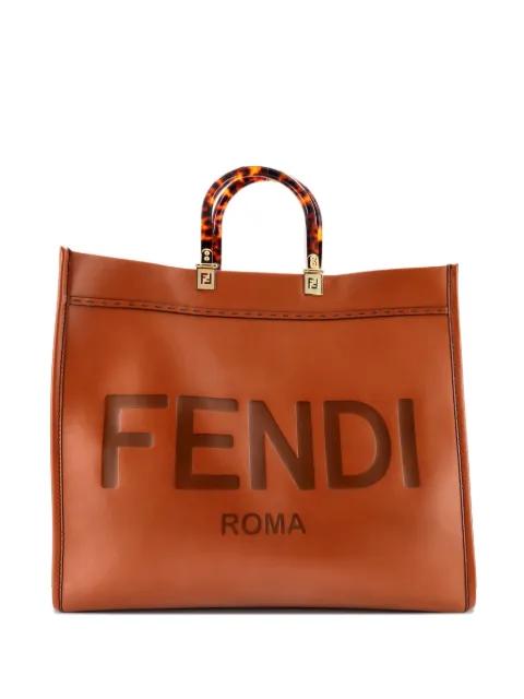 Sunshine Shopper Leather Large tote bag by FENDI